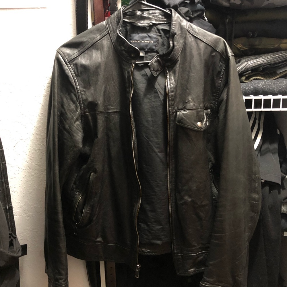 Banana republic leather jacket size small